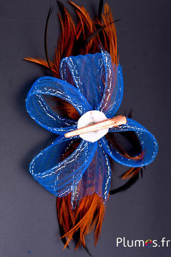 Bijou Coq - sur pince - orange avec crin